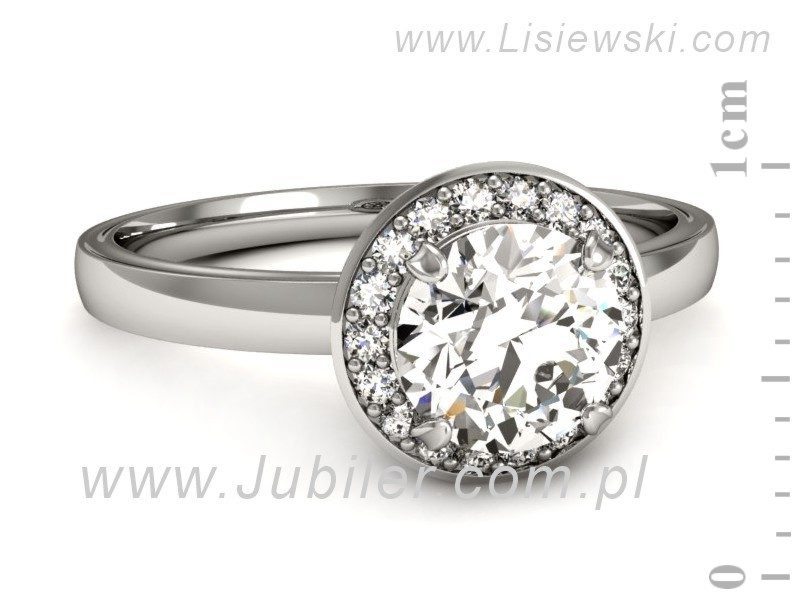 Złoty pierścionek z brylantami białe złoto - p16200b — zdjęcie 5