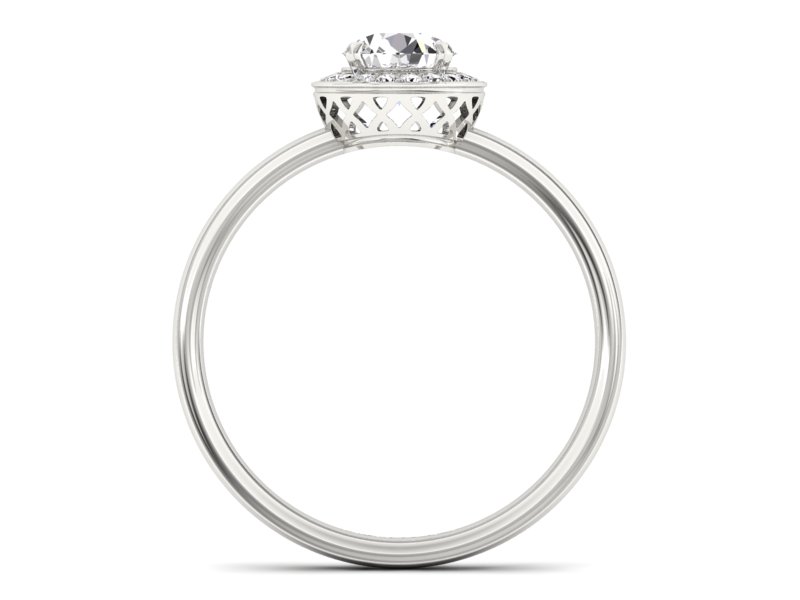 Złoty pierścionek z brylantami białe złoto - p16200b — zdjęcie 2