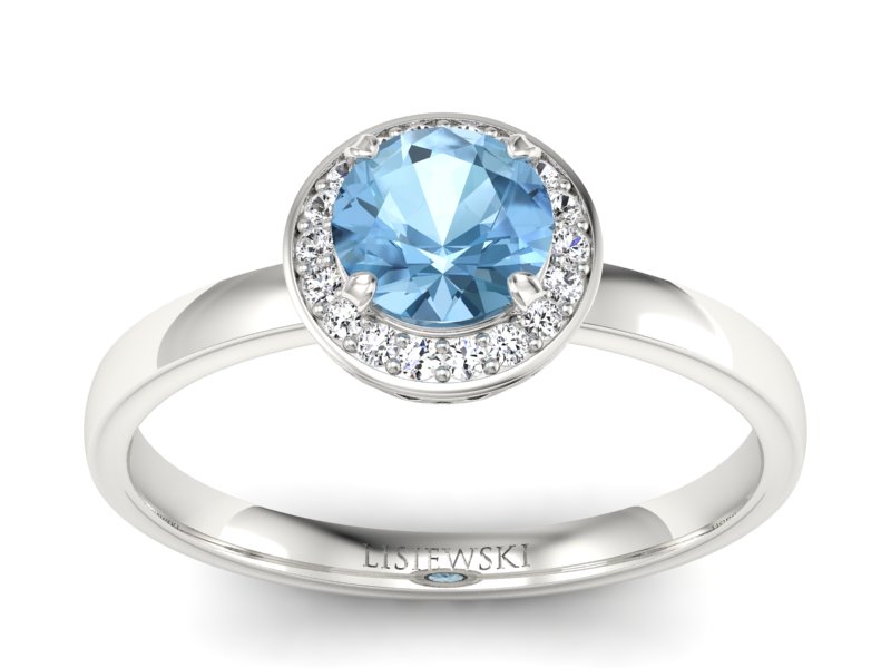 Złoty pierścionek z topaz i diamenty - p16200ba