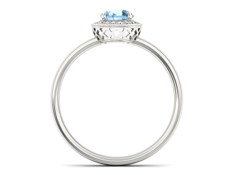 Złoty pierścionek z topaz i diamenty - p16200ba — zdjęcie 2