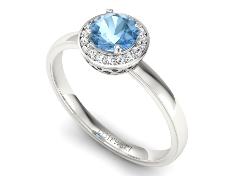 Złoty pierścionek z topaz i diamenty - p16200ba — zdjęcie 3