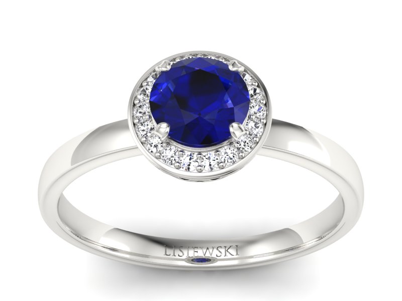 Złoty pierścionek ze spinelem i brylantami - p16200bsp