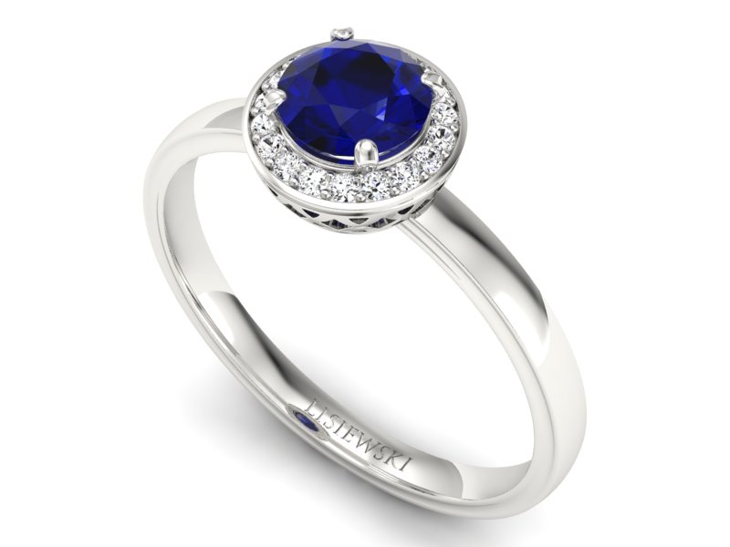 Złoty pierścionek ze spinelem i brylantami - p16200bsp — zdjęcie 3