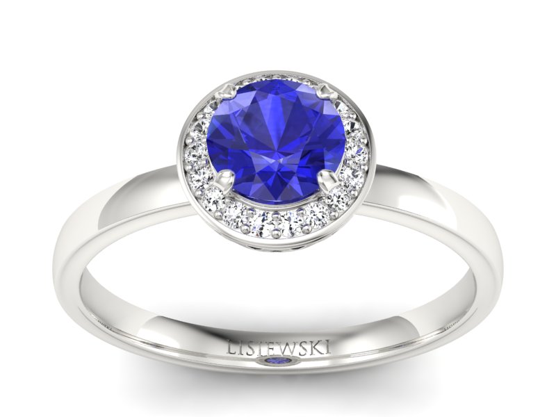 Pierścionek z szafirem i brylantami - p16200bszc