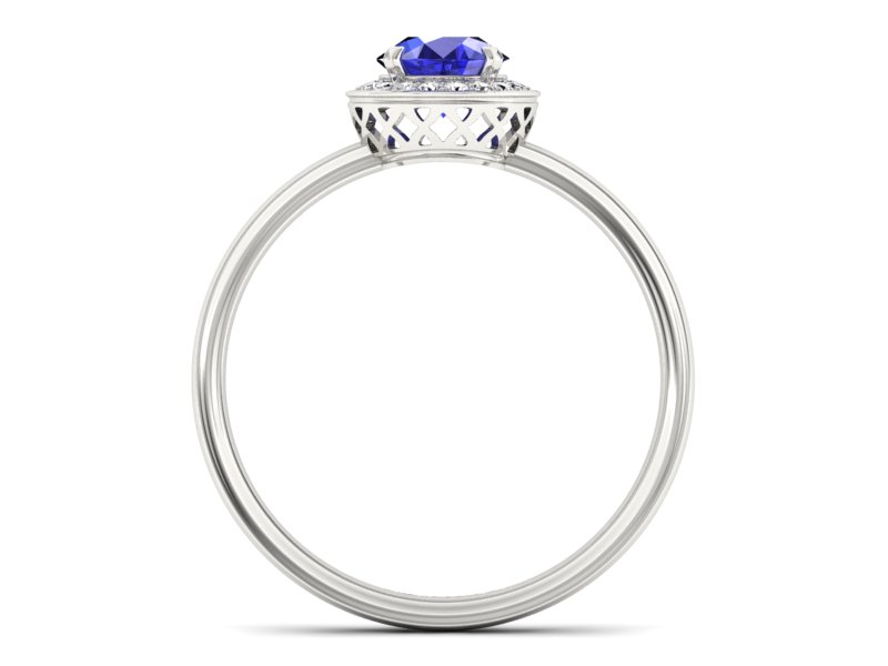 Pierścionek z szafirem i brylantami - p16200bszc — zdjęcie 2