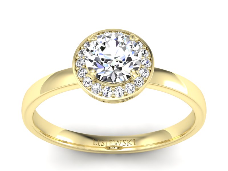 Złoty pierścionek z brylantami żółte złoto - p16200z