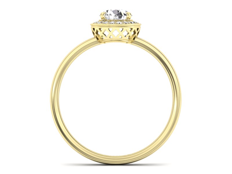 Złoty pierścionek z brylantami żółte złoto - p16200z — zdjęcie 2