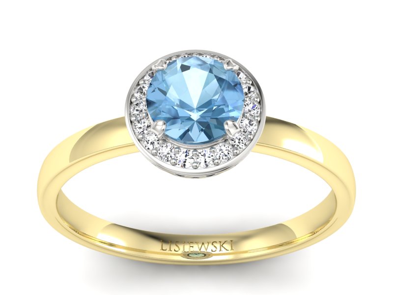 Pierścionek z topazem i brylantami - p16200zba