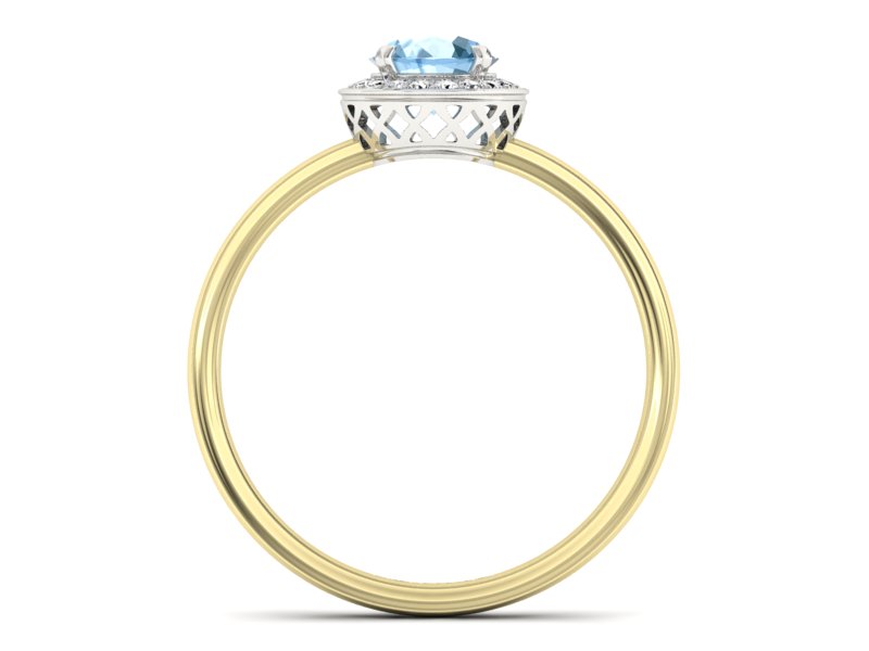 Pierścionek z topazem i brylantami - p16200zba — zdjęcie 2