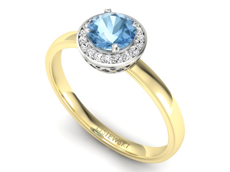 Pierścionek z topazem i brylantami - p16200zba — zdjęcie 3