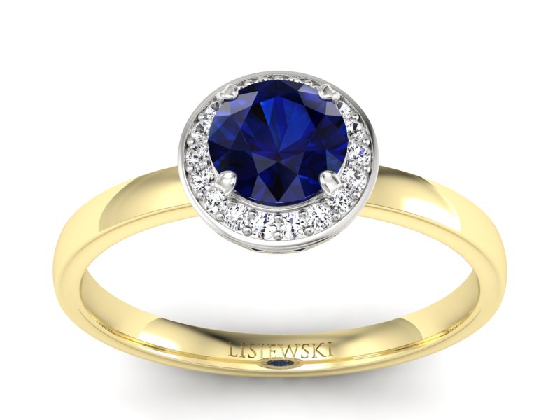 Pierścionek z szafirem i diamentami - p16200zbsz