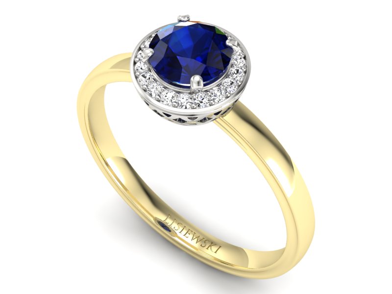 Pierścionek z szafirem i diamentami - p16200zbsz — zdjęcie 3