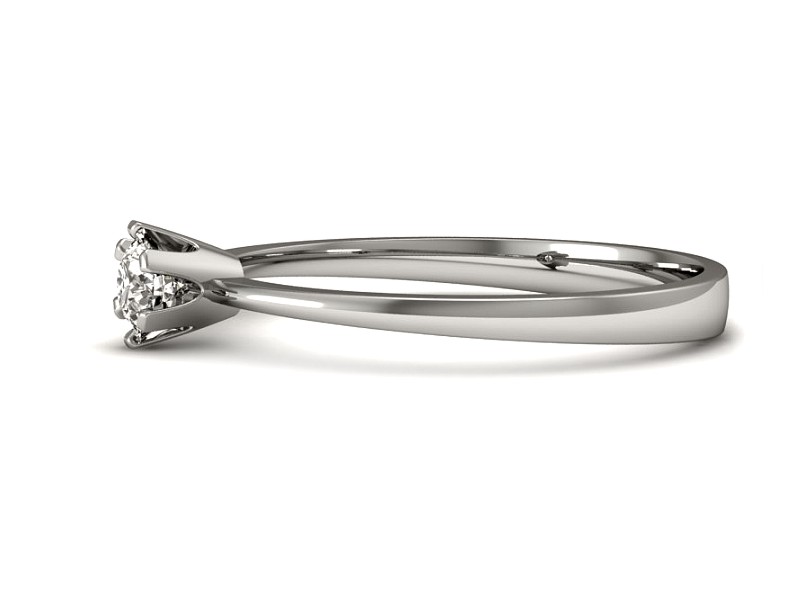 Złoty pierścionek z brylantem białe złoto - p16201b — zdjęcie 2