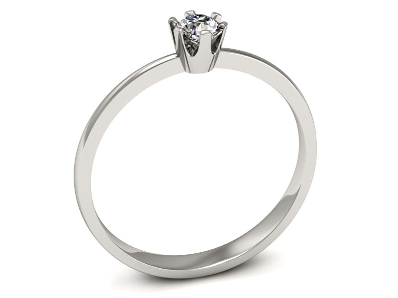 Złoty pierścionek z brylantem białe złoto - p16201b — zdjęcie 3