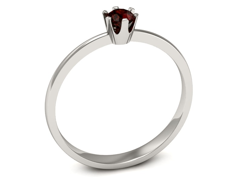 Złoty pierścionek z granatem białe złoto - p16201bgr — zdjęcie 3