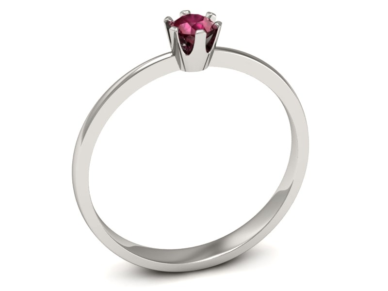 Złoty pierścionek z rubinem białe złoto - p16201br — zdjęcie 3