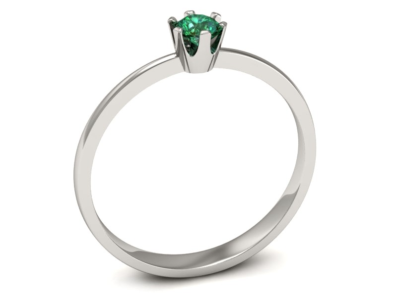Złoty pierścionek ze szmaragdem białe złoto - p16201bsm — zdjęcie 3
