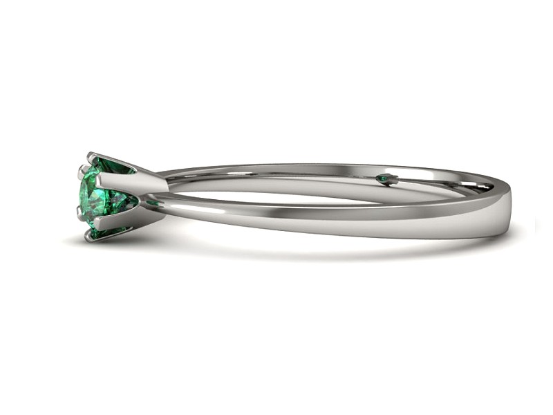 Złoty pierścionek ze szmaragdem białe złoto - p16201bsm — zdjęcie 2