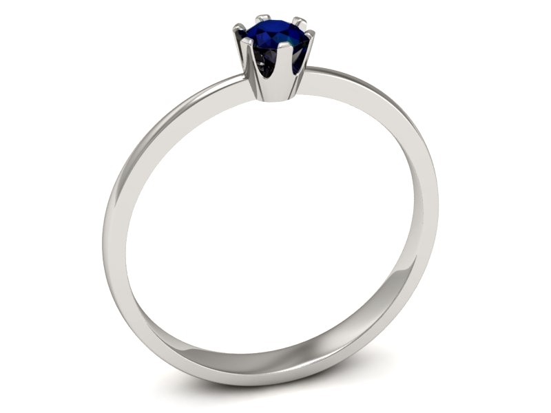 Złoty pierścionek z szafirem białe złoto - p16201bsz — zdjęcie 3