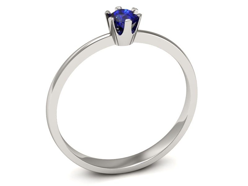 Złoty pierścionek z szafirem białe złoto - p16201bszc — zdjęcie 3