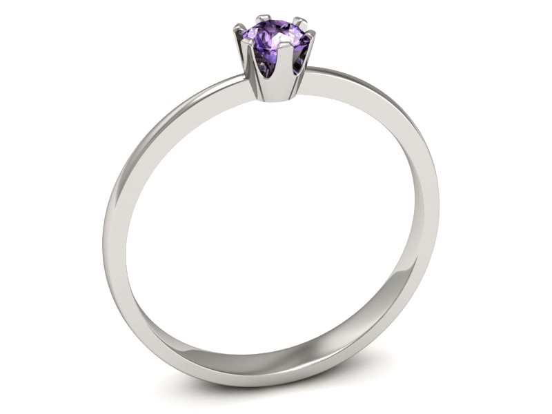 Złoty pierścionek z tanzanitem białe złoto - p16201bt — zdjęcie 3