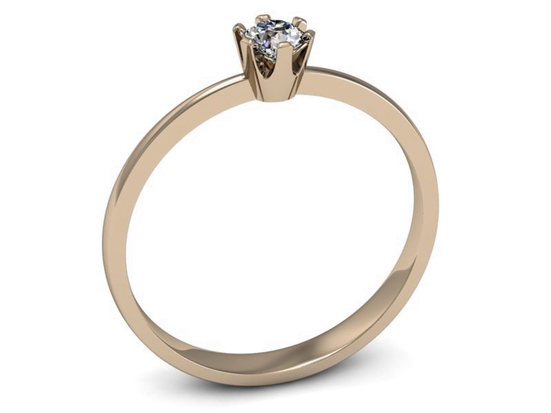 Złoty pierścionek z brylantem żółte złoto - p16201c — zdjęcie 3