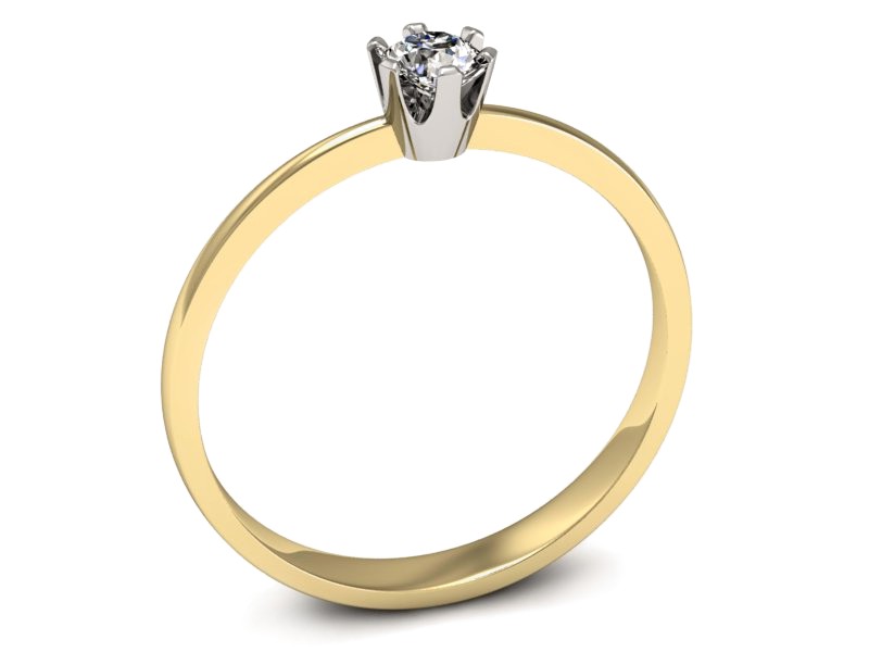 Pierścionek z diamentem żółte i białe złoto - p16201zb — zdjęcie 3