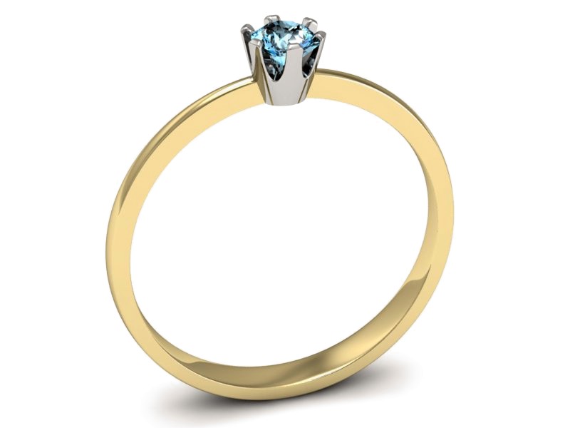 Pierścionek z topazem żółte białe złoto - p16201zba — zdjęcie 3
