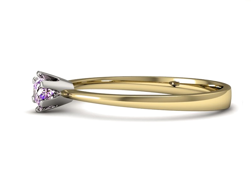 Pierścionek z ametystem żółte i białe złoto - p16201zbat — zdjęcie 2