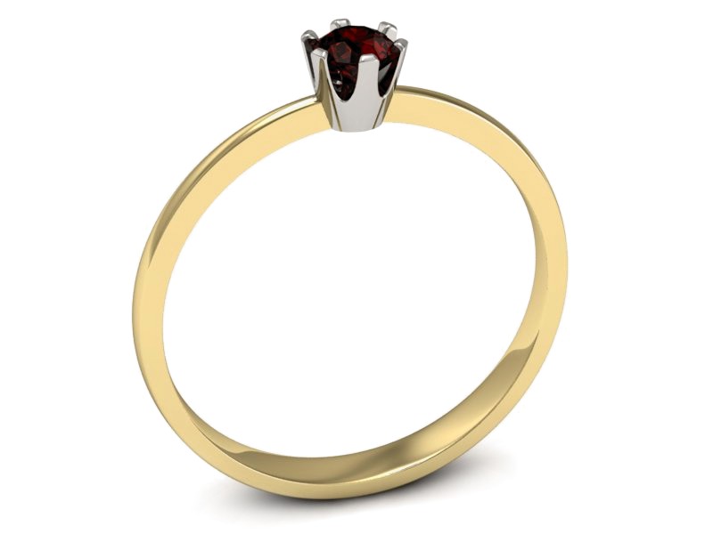 Pierścionek z granatem żółte białe złoto - p16201zbgr — zdjęcie 3