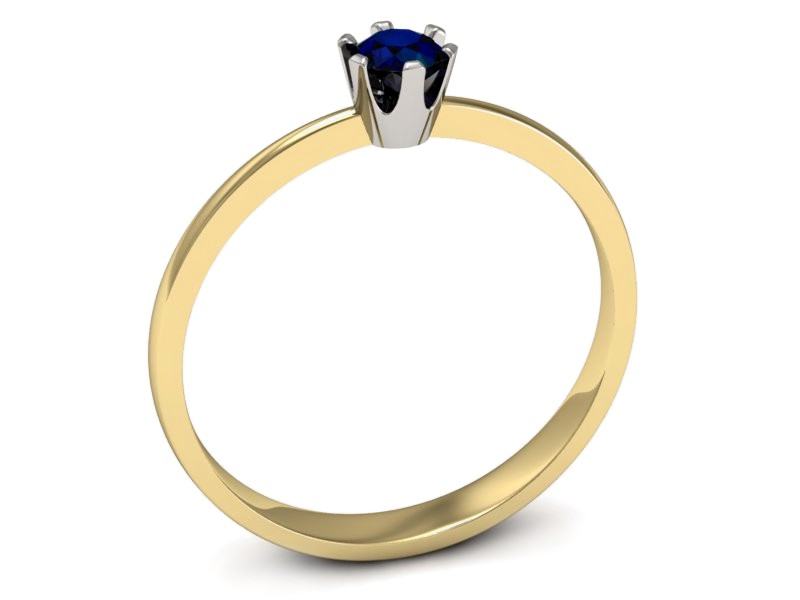 Pierścionek z szafirem żółte białe złoto - p16201zbsz — zdjęcie 3