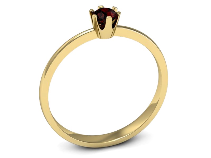 Złoty pierścionek z granatem żółte złoto - p16201zgr — zdjęcie 3