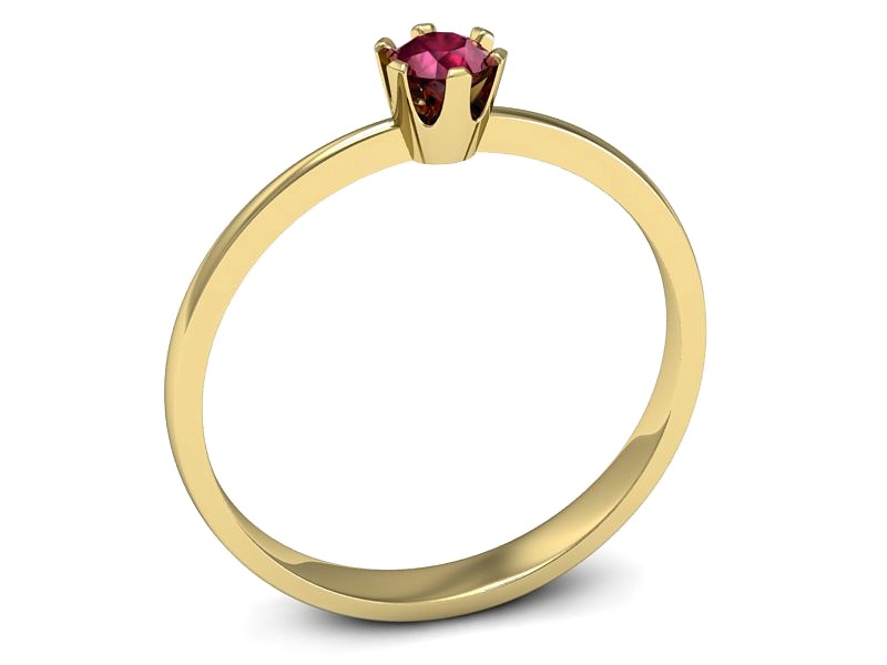 Złoty pierścionek z rubinem żółte złoto - p16201zr — zdjęcie 3