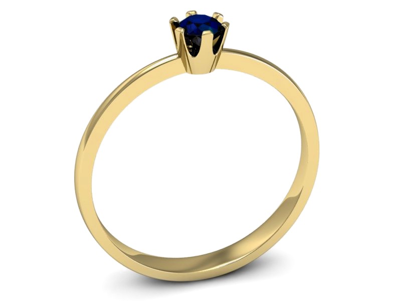 Złoty pierścionek z szafirem żółte złoto - p16201zsz — zdjęcie 3