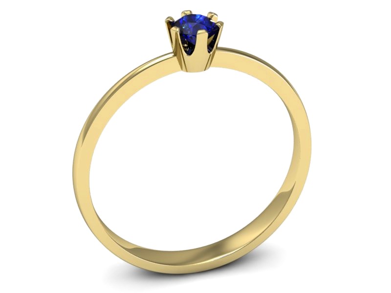 Złoty pierścionek z szafirem żółte złoto szafir - p16201zszc — zdjęcie 3