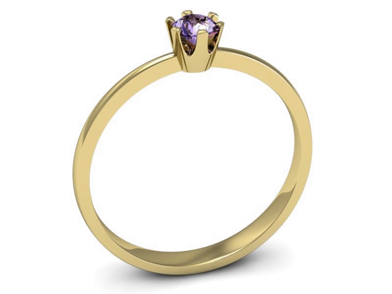 Złoty pierścionek z tanzanitem żółte złoto - p16201zt — zdjęcie 3