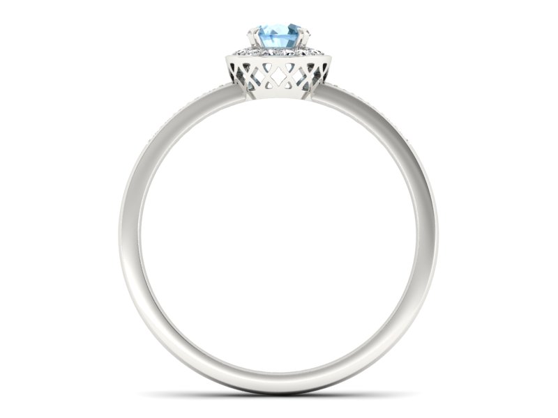 Pierścionek z topazem i brylantami białe złoto - p16202ba — zdjęcie 2