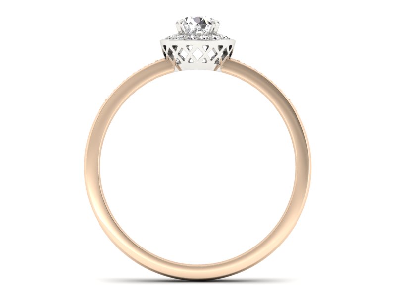 Pierścionek z brylantami białe różowe złoto - p16202cb — zdjęcie 2