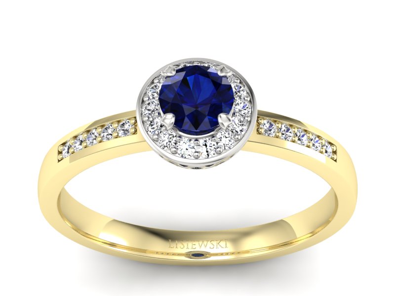 Pierścionek z szafirami i diamentami - p16202zbsz
