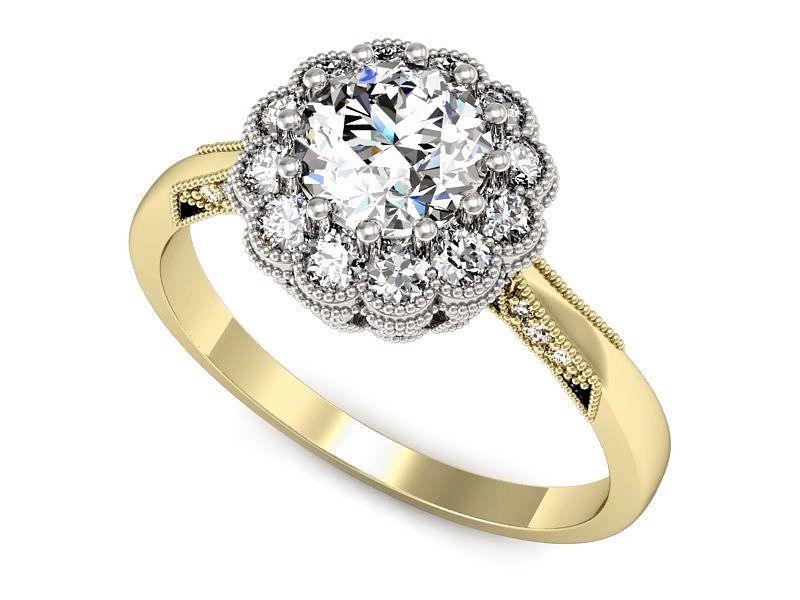 Pierścionek zaręczynowy z diamentami złoto proba 585 - p16203zb