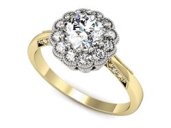 Pierścionek zaręczynowy z diamentami złoto 585 - p16203zb