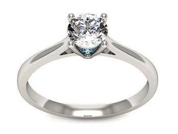 Pierścionek zaręczynowy z diamentem i topazem - p16205ba - 1