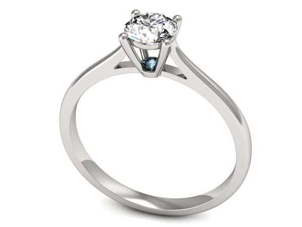 Pierścionek zaręczynowy z diamentem i topazem - p16205ba
