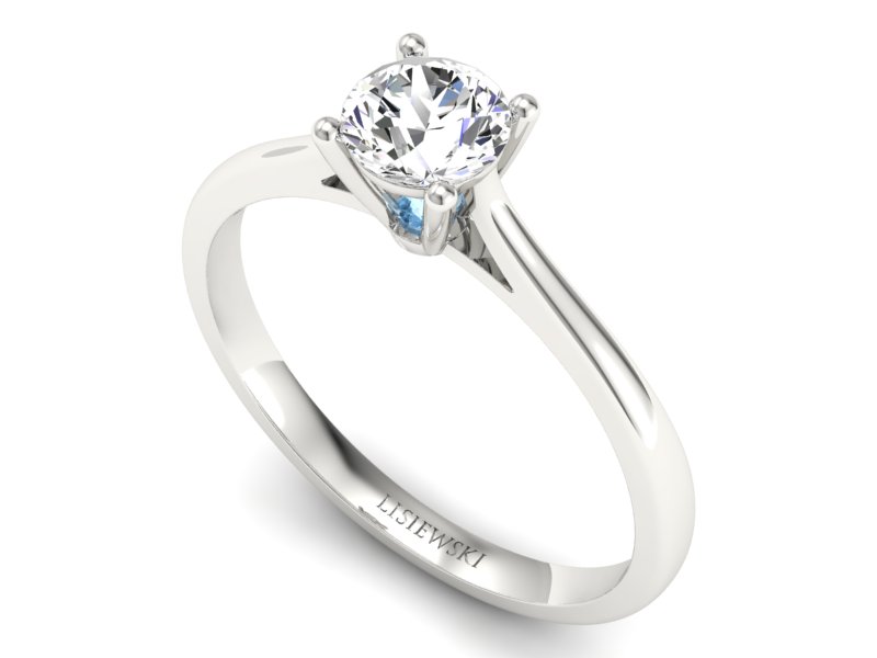 Pierścionek zaręczynowy z diamentem i topazem - p16205ba — zdjęcie 3