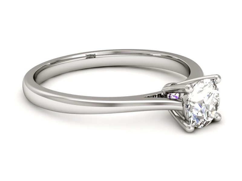 Złoty pierścionek z ametystem i brylantami - p16205bat — zdjęcie 5