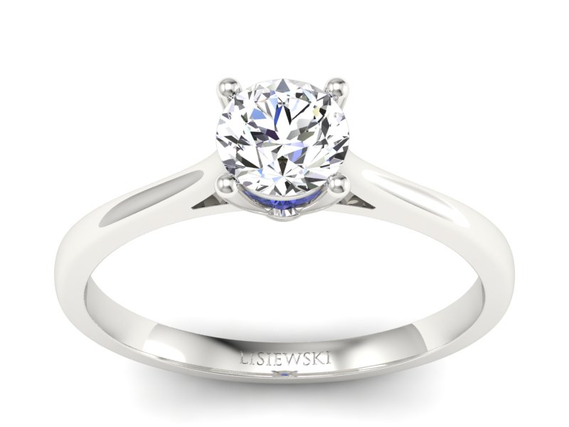 Złoty pierścionek z ametystem i brylantami - p16205bat