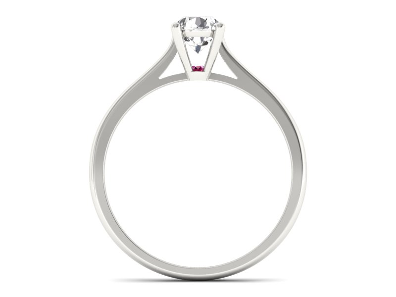 Pierścionek zaręczynowy z brylantem i rubinem - p16205br — zdjęcie 2