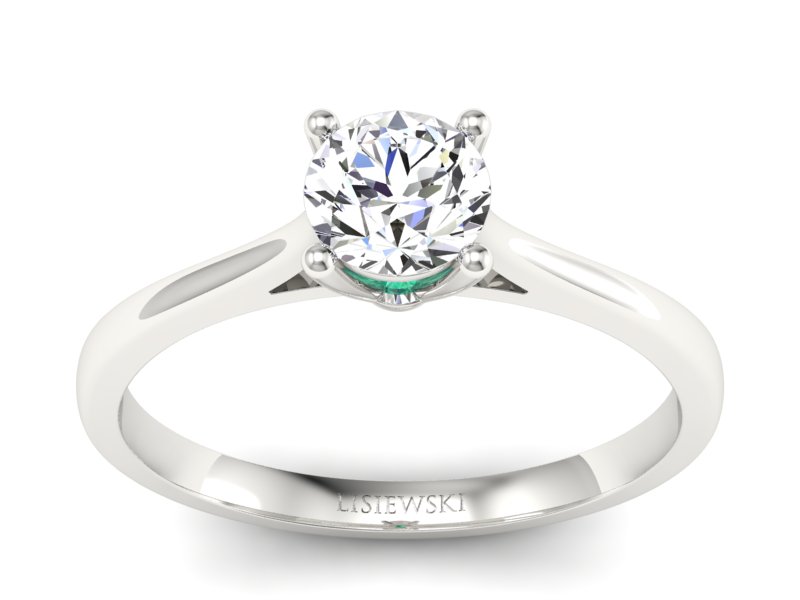 Złoty pierścionek ze szmaragdem i brylantem - p16205bsm