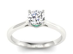 Pierścionek zaręczynowy z szmaragdem i brylantem - p16205bsm