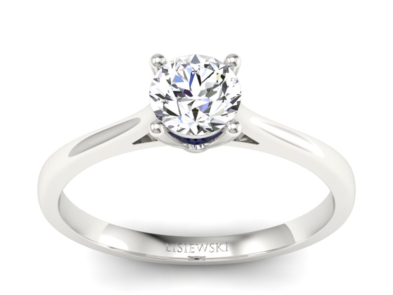 Pierścionek zaręczynowy z brylantem i szafirem - p16205bsz